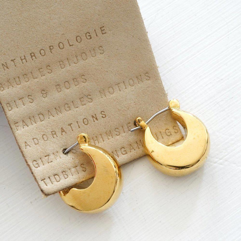Anthropologie Crescent Chunky Huggie Earrings